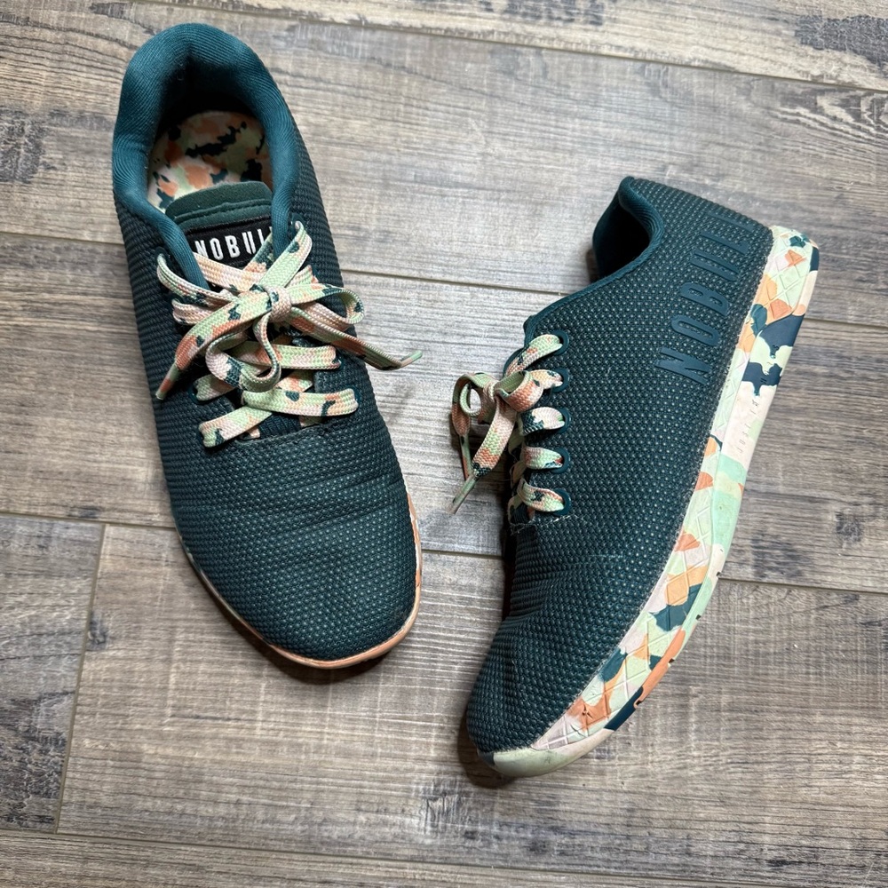 NOBULL Wild Trainer Forest Green Sneakers Running Workout Gym Camouflage M6 W7.5